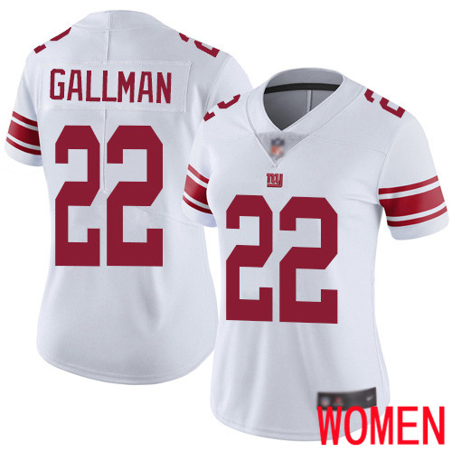 Women New York Giants #22 Wayne Gallman White Vapor Untouchable Limited Player Football NFL Jersey